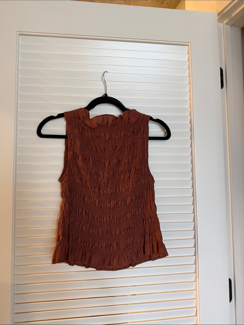 H&M Rust Smocked Sleeveless Tank Top